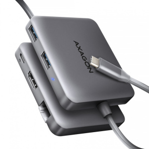 AXAGON multi-port dock HMC-5HL - 2xUSB-A 4K HDMI GLAN PD100W USB-C 15cm AXAGON multi-port dock HMC-5HL - 2xUSB-A 4K HDMI GLAN PD100W USB-C 15cm