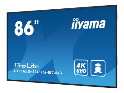 IIYAMA 86'' 3840x2160 UHD Non-touch IPS LED-backlit LCD, Landscape and Portrait, Android, Speakers 2x 16W, 3x HDMI, USB 2.0 x2, WiFi, LAN, Media Player IIYAMA 86'' 3840x2160 UHD Non-touch IPS LED-backlit LCD, Landscape and Portrait, Android, Speakers 2x 16W, 3x HDMI, USB 2.0 x2, WiFi, LAN, Media Player